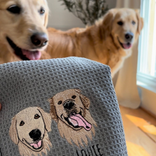 Load image into Gallery viewer, Custom Embroidered Pet Portrait Golf Towel
