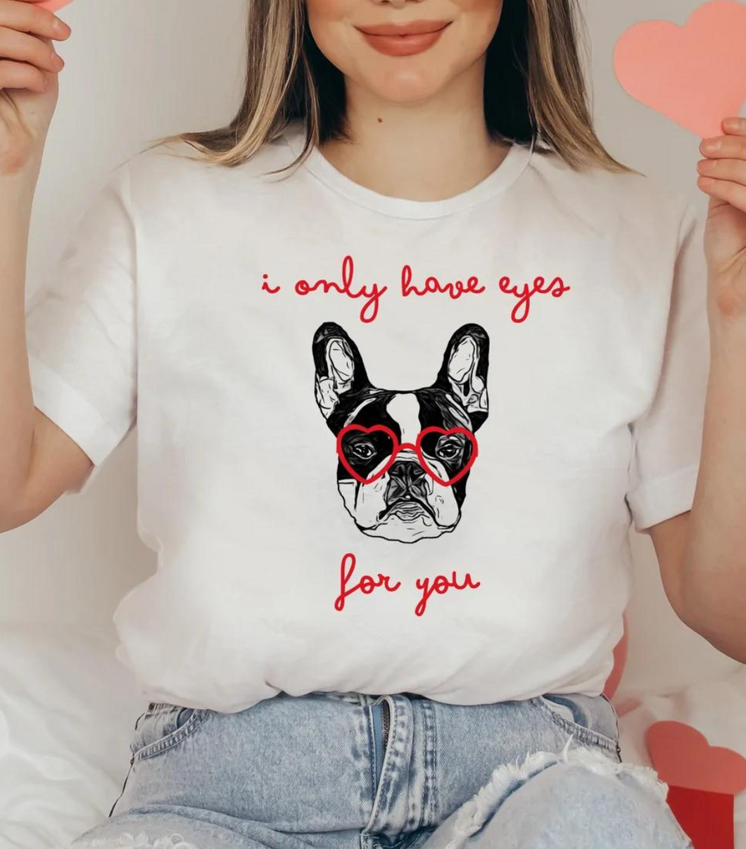 Custom Pet T-shirt with Heart Glasses