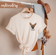 Load image into Gallery viewer, Custom Embroidered Pet Portrait T-shirt, Unisex
