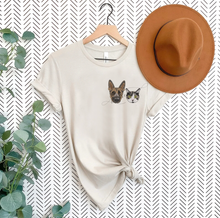 Load image into Gallery viewer, Custom Embroidered Pet Portrait T-shirt, Unisex
