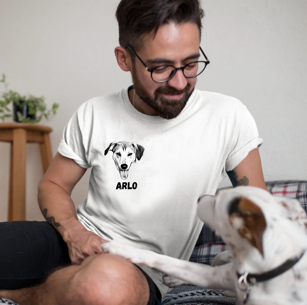 Custom Pet T-shirt for Men- B&W, Father's Day Gift