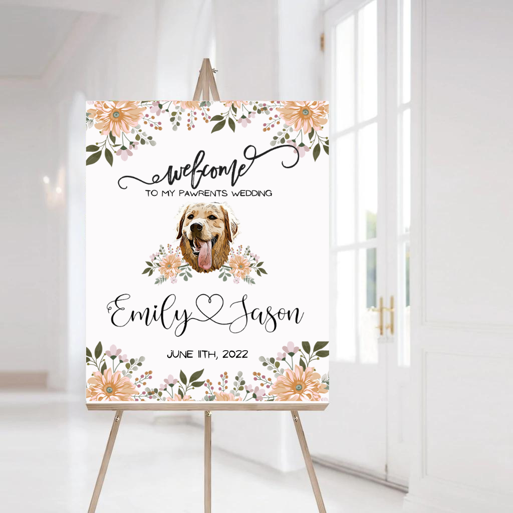 Custom Pet Wedding Welcome Sign- Digital Download