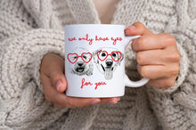 Load image into Gallery viewer, Custom Dog Mug with Heart Shaped Glasses, Valentine&#39;s Day Edition
