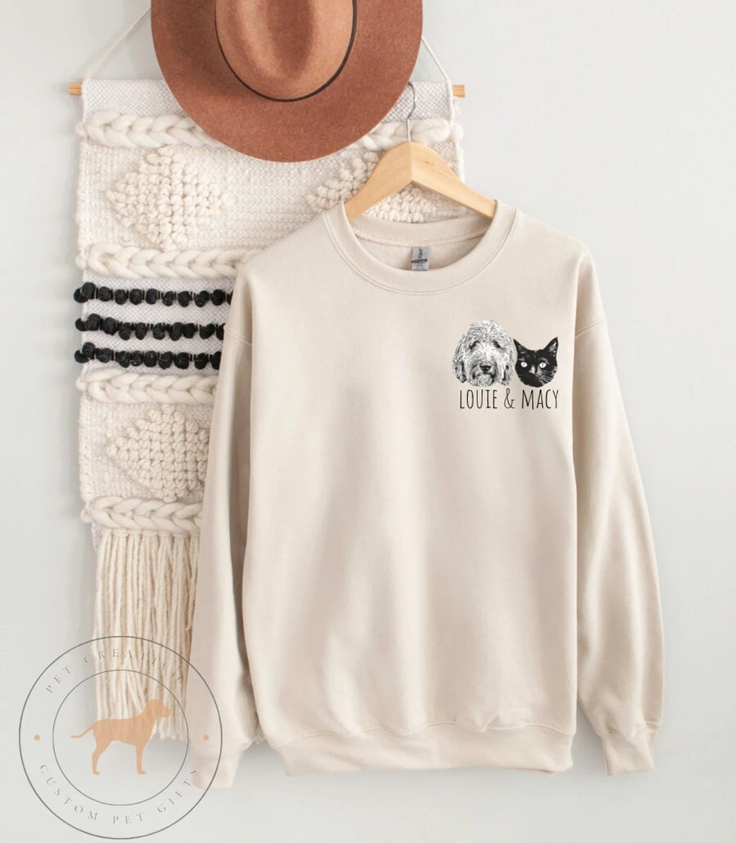Custom Pet Sweatshirt, Unisex, B&W