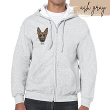 Load image into Gallery viewer, Custom Embroidered Pet Portrait Zip-Up
