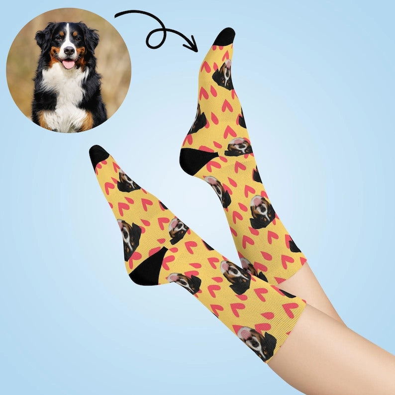 Custom Dog Face Socks, Personalized Pet Socks